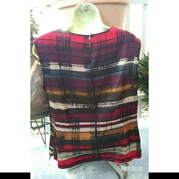 KASPER SEPARATES ABSTRACT PRINT TANK TOP - Picture 2 of 3